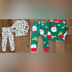 Carters & chickpea toddler Christmas Santa pajama 2 two piece sets 2T two sets